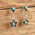 Turquoise Drop Flower Stud Earrings